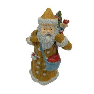 Old World Santa Claus With Bag of Toys & Basket of Fruit Figurine Ron Gordon